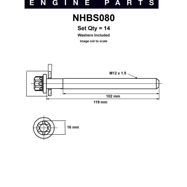 Head Bolt Set FORD BA BF 6CYL 4L V-DOHC NHBS080 - NASON