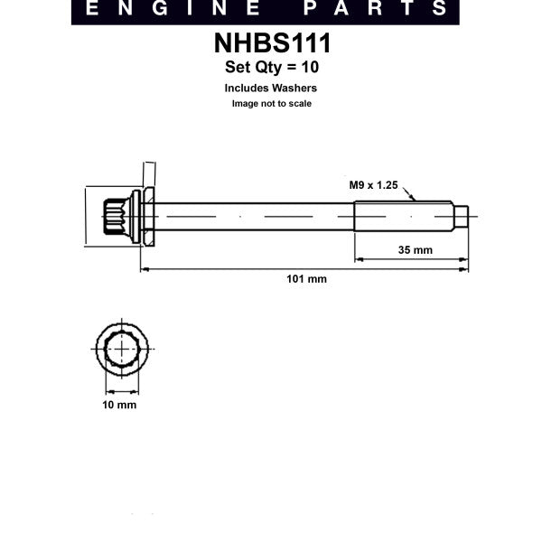 Head Bolt Set MITSUBISHI 4G15 4G18 16V 12V NHBS111 - NASON