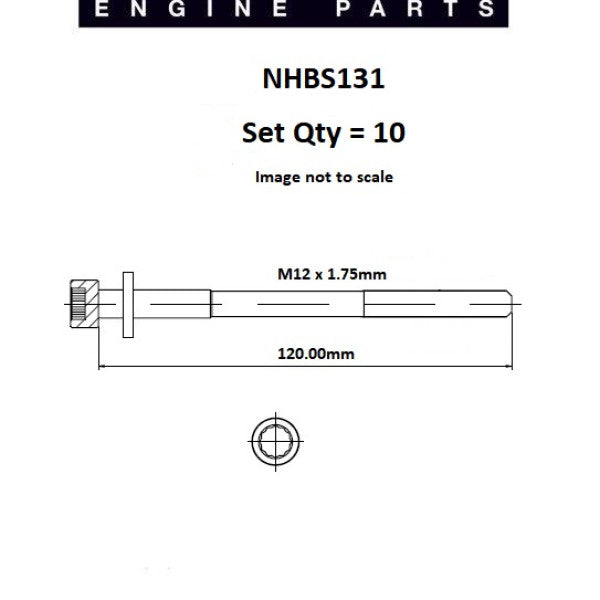 Head Bolt Set MERCEDES M102 SERIES SOHC 8V NHBS131 - FAI
