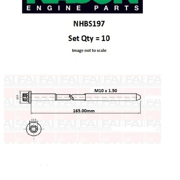 Head Bolt Set MERCEDEDES M271 SERIES DOHC NHBS197 - FAI