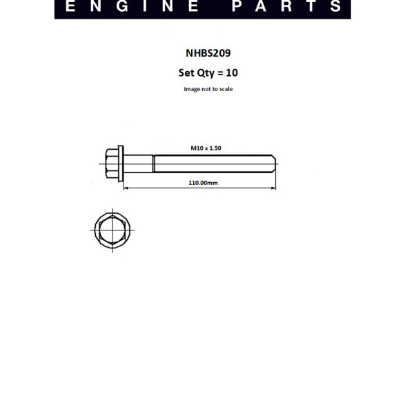 Head Bolt Set NISSAN KA24E SOHC 12V Z24 SOHC NHBS209 - ENGINE PRO