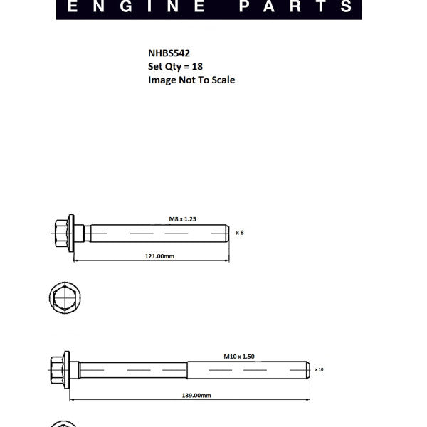 Head Bolt Set FORD 2.2L DIESEL NHBS542 - FAI