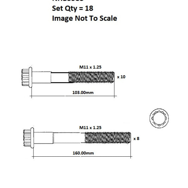 Head Bolt Set TOYOTA 1CDFTV NHBS583 - FAI