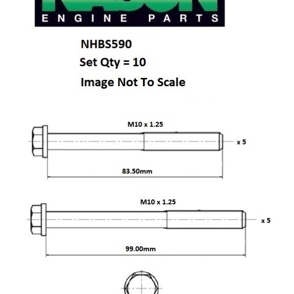 Head Bolt Set FIAT 128 138 149 NHBS590 - NASON