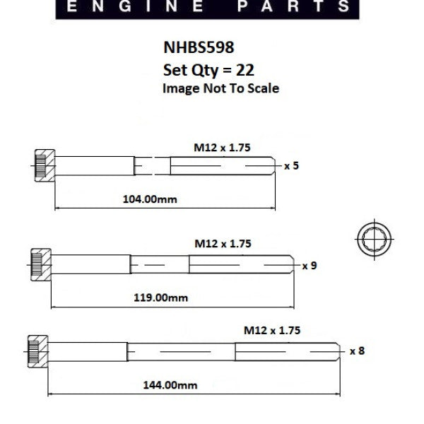Head Bolt Set MERCEDES BENZ OM617.912 NHBS598 - PAYEN