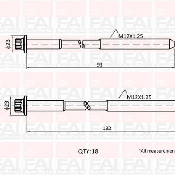 Head Bolt Set HYUNDAI J3 NHBS613 - FAI