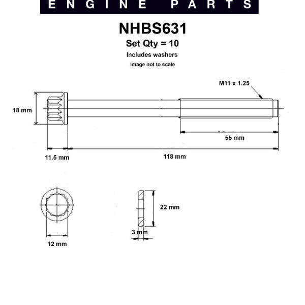 Head Bolt Set MITSUBISHI 4D68 4D68T NHBS631 - NASON