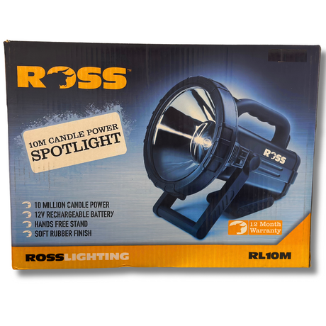 10M Candle Power Spotlight 12V Rechargeable Battery - ROSS LIGHTING | Universal Auto Spares
