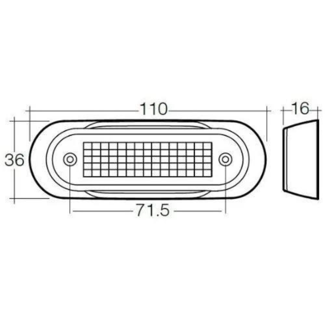 10-30 Volt Model 8 LED Front End Outline Marker Lamp (White) - Narva