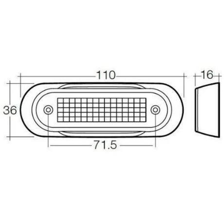 10-30 Volt Model 8 LED Front End Outline Marker Lamp (White) - Narva