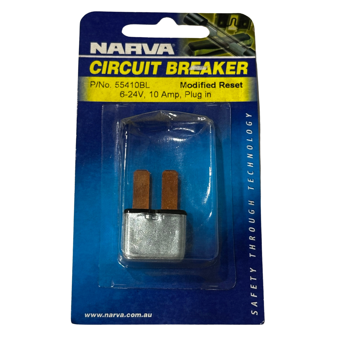 Circuit Breaker Modified Reset 6-24V 10 AMP Plug In - Narva