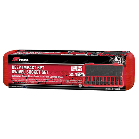 Deep Impact 6 Point Swivel Socket Set - PKTool | Universal Auto Spares