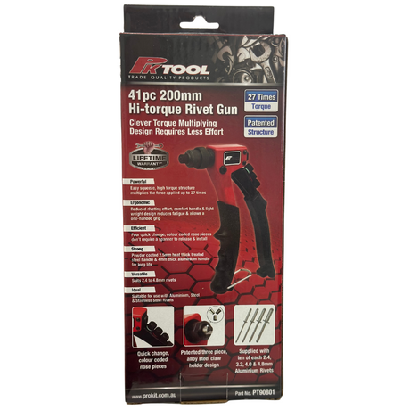 41 Piece 200mm Hi-Torque Rivet Gun Multiplying Design - PKTool