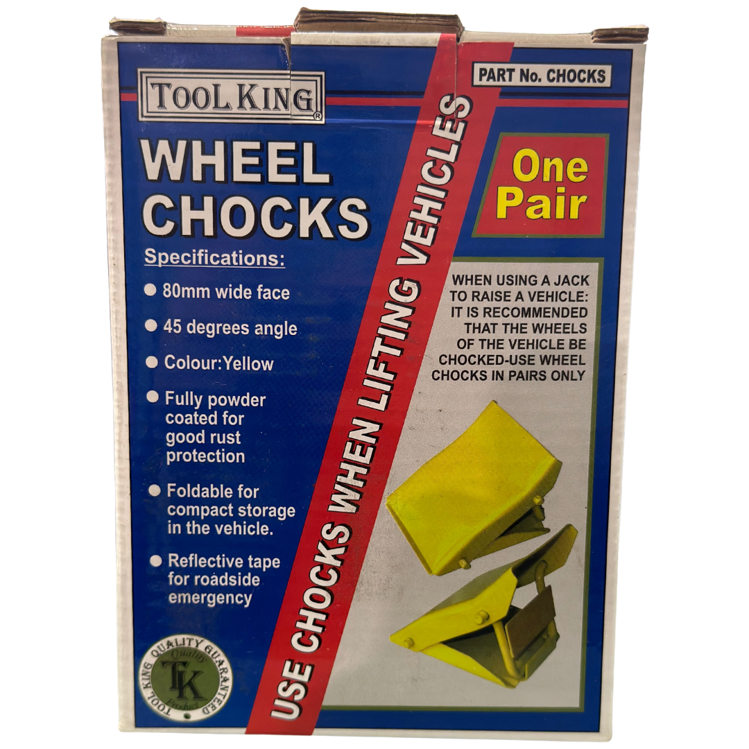 2 Pieces Wheel Chocks 80mm Wide 45 Degrees Angle - Tool King