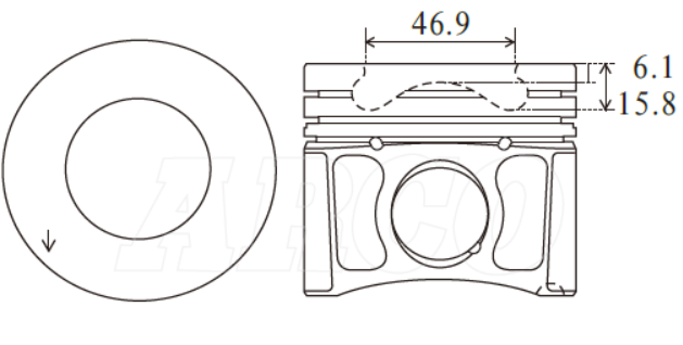Ford Ranger P4AT Piston/Ring Assembly P6054 020 - Austral