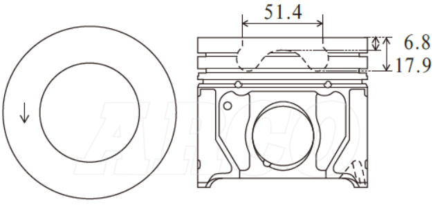Ford Ranger P5AT Piston/Ring Assembly P6055 020 - Austral | Universal Auto Spares