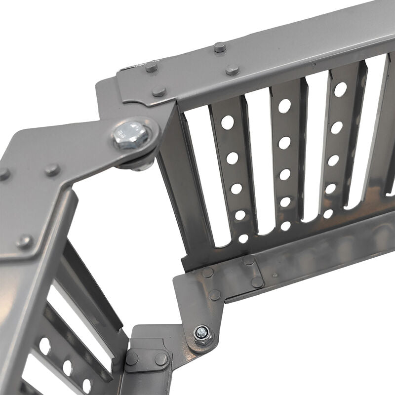 2-In-1 Multi-Use Foldable Steel Car Ramp Grey Sturdy For Loading Or Elevation PEDAL-001 - Machter