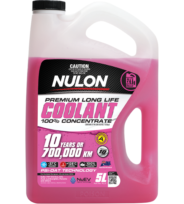 Pink Premium Long Life Coolant 100% Concentrate (PLL) - Nulon | Universal Auto Spares