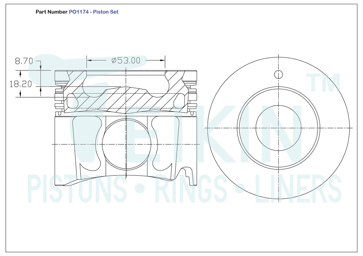 Nissan ZD30DDTI CR Piston Set PO1174 STD - Austral | Universal Auto Spares