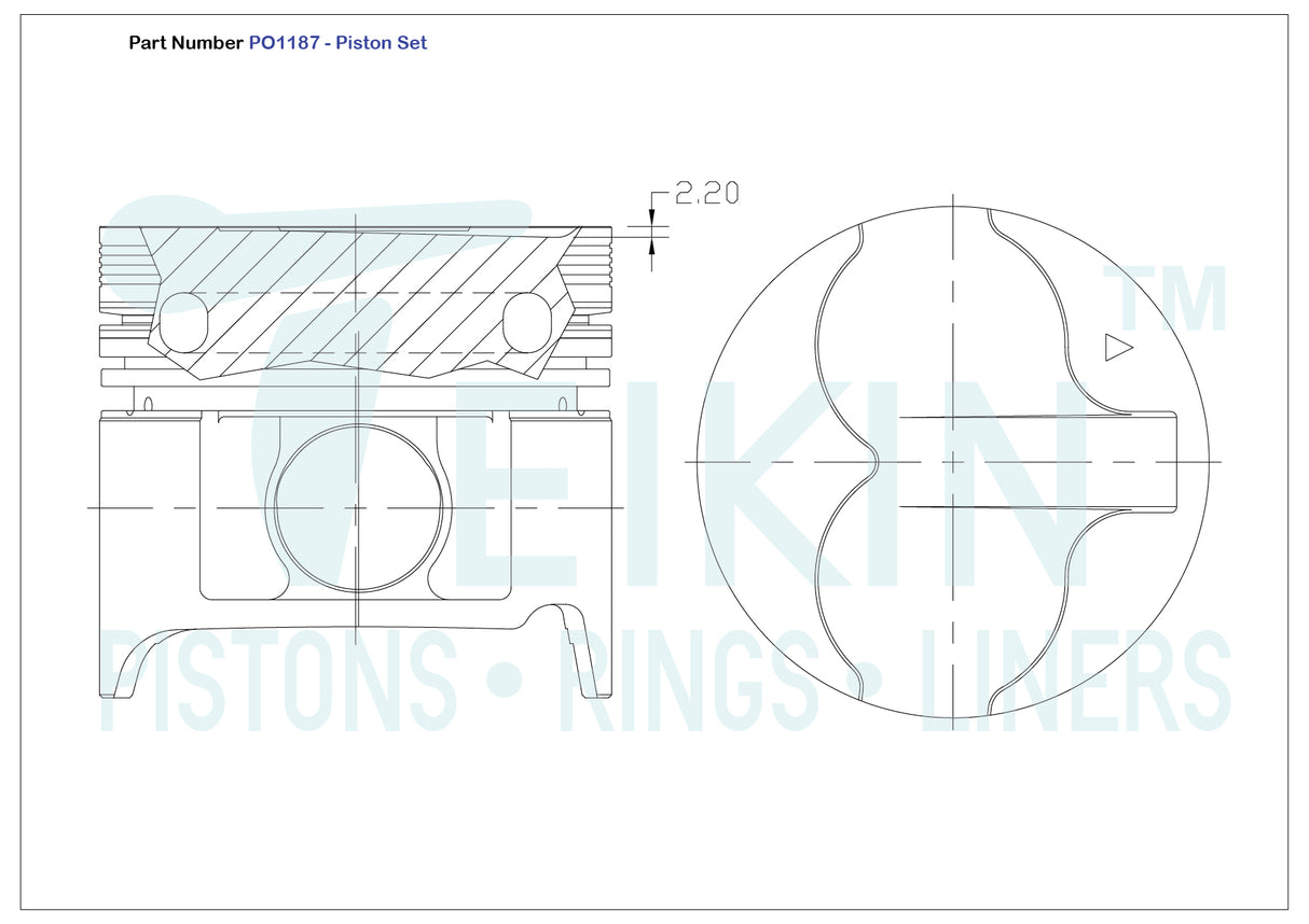 Nissan RD28TI Piston Set Alfin PO1187 020 - Austral