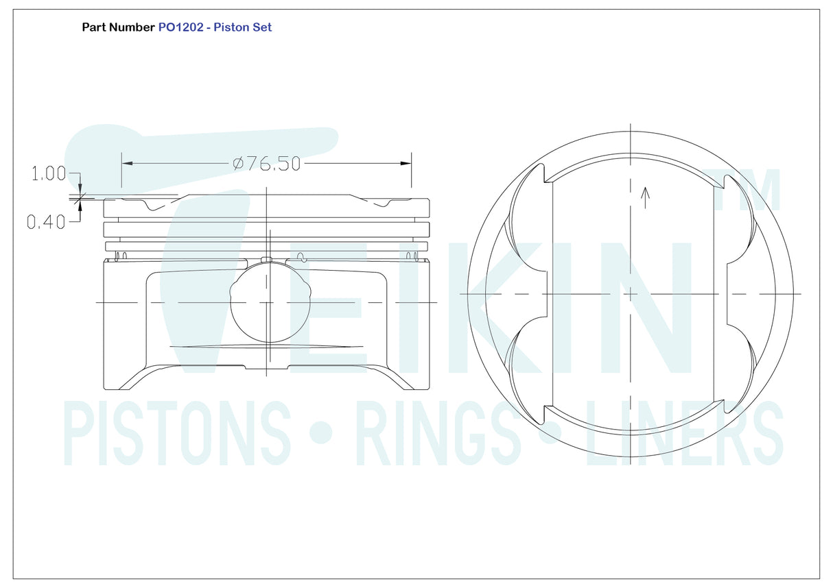 Hyundai G4KD Piston Set PO1202 020 - Austral | Universal Auto Spares