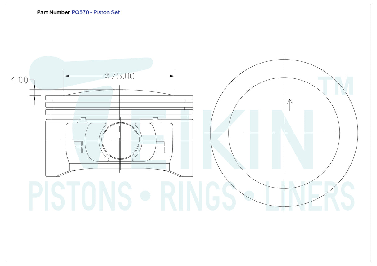 Chrysler 5.7L V8 Ezb Piston Set PO570 020 - Austral | Universal Auto Spares