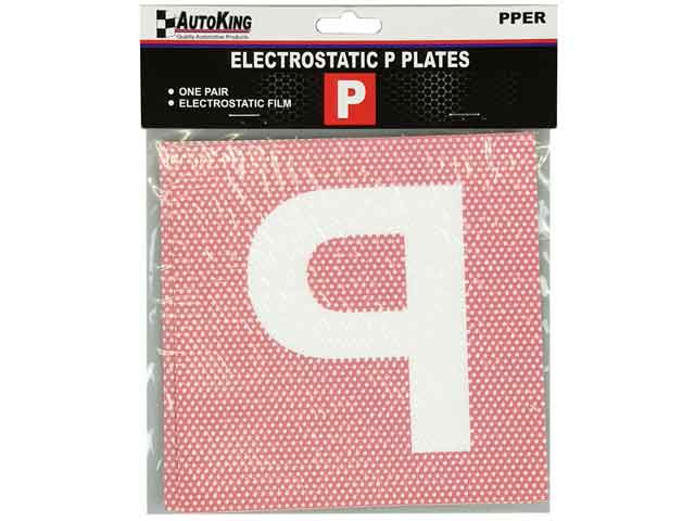 P Plates Electrostatic Red (Pair) - AUTOKING | Universal Auto Spares