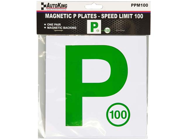 Magnetic P Plates White & Green P 100 Speed - AUTOKING