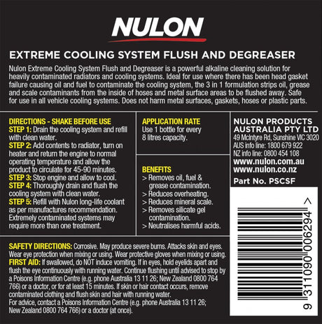 Pro-Strength Extreme Cooling System Flush & Degreaser 500mL - Nulon