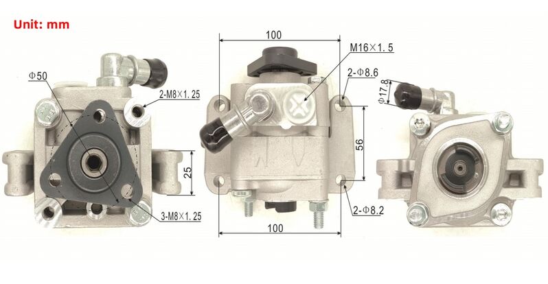 Power Steering Pump Fit For BMW 1 / 3 Series E81 E82 E87 E88 E90 E91 E92 E93 X1 PSP-BMW003M - Machter