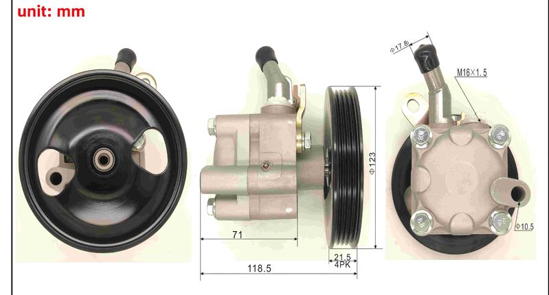 Machter Power Steering Pump With Pulley Fit For Nissan Pulsar N16 Almera II N16 Sunny IV N16 PSP-NS015M - Machter