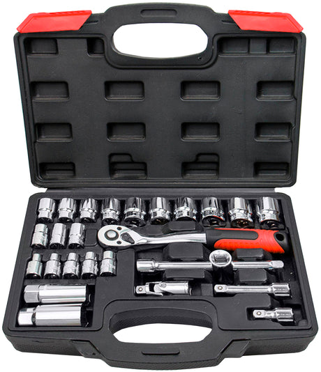 26 Pieces 3/8” Drive Cr-V Metric Socket Set - PKTool