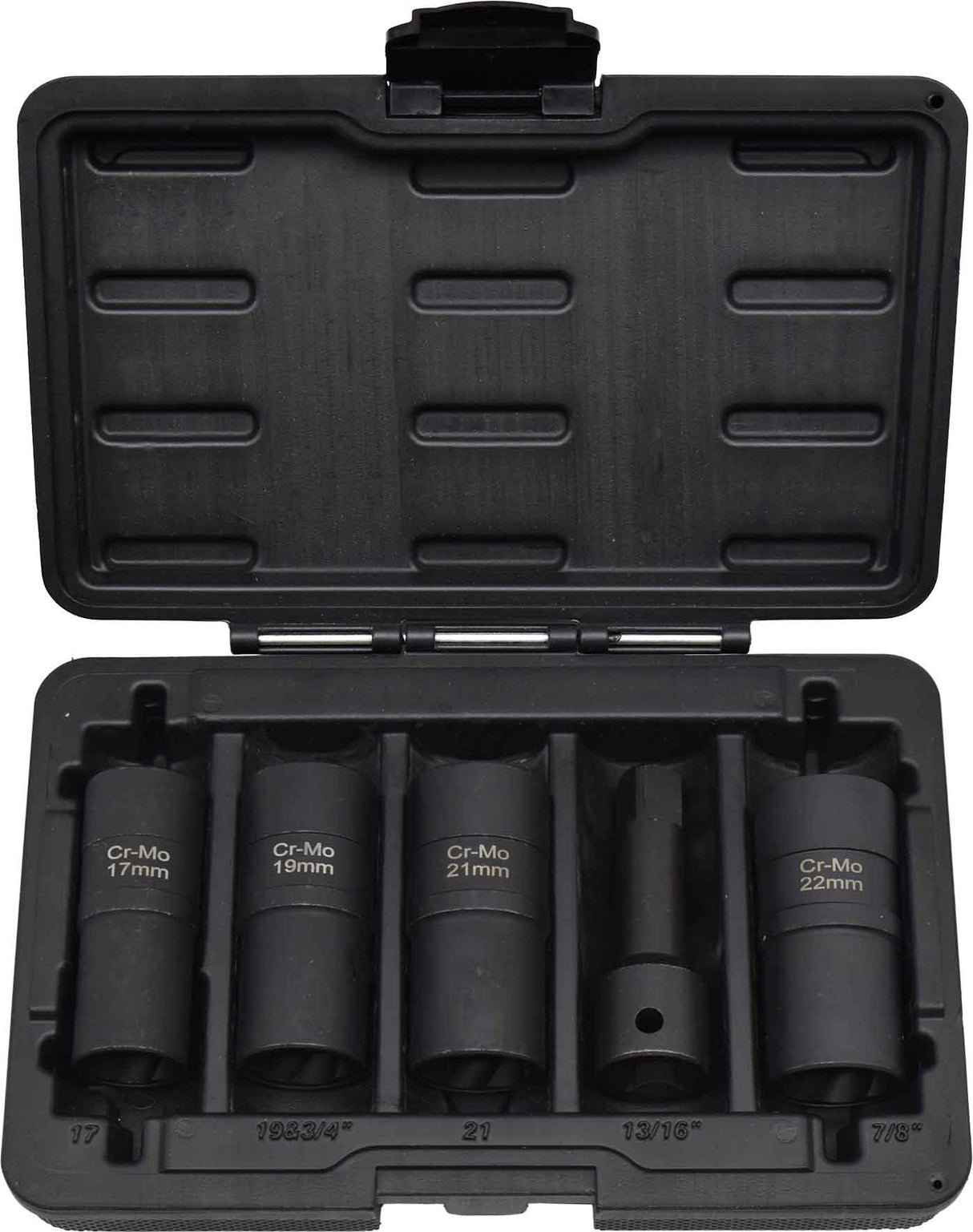 Extractor Socket Set 5 Piece 1/2"Dr 6pt Single & 12pt Double Spiral Flip Design - PkTool