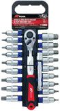 20 Piece 1/2” DR CR-V Star, Hex Bit Socket & Ratchet Set - PKTool