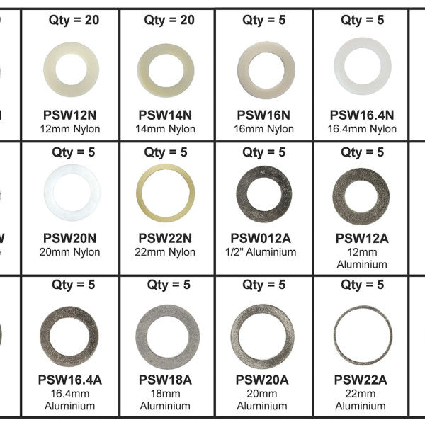 Sump Plug Washer Kit SUMP PLUG WASHER KIT NYLON/ALU PWK3 - PREMIER