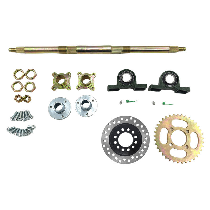 610mm Rear Axle Kit Hub Sprocket Fit For DIY Rebuild Go Kart ATV Quad & Drift Trikes RAK-ATV002 - Machter