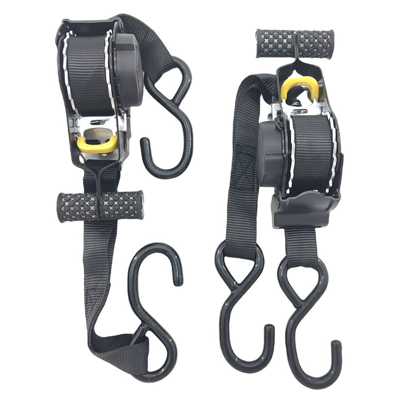 2 Pcs Automatic Retractable Ratchet Straps Polyester 680kg 3.3m*2.5cm RAT-003-2PCS - Machter