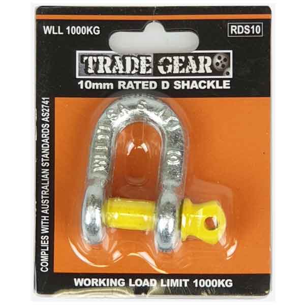 D Shackles 1000kg 10mm (3/8") - Trade Gear