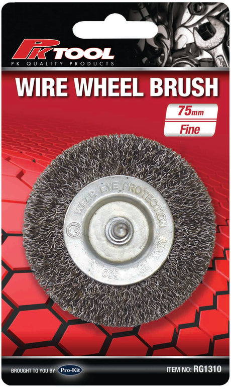 Wire Wheel Brush 3″ Fine 1/4″ Maximum 4500 RPM - PKTool
