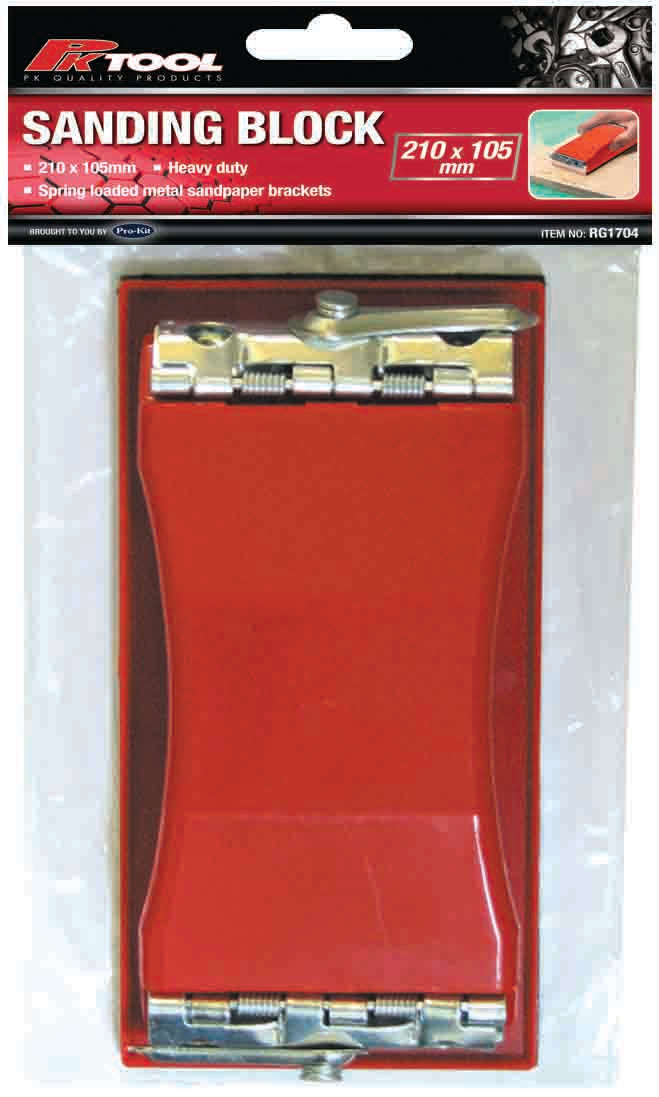 Sanding Block Large With Metal Brackets Large 210 x 105mm - PKTool