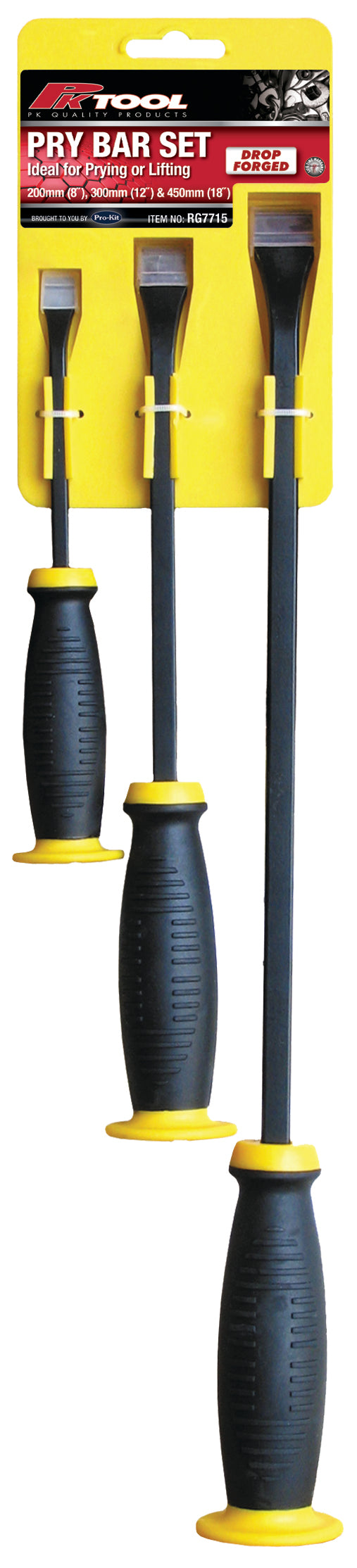 3 Pieces Pry Bar Set Quality Rubber Comfort Grip - PKTool