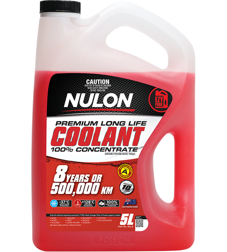 Red Premium Long Life Coolant 100% Concentrate - Nulon 5L