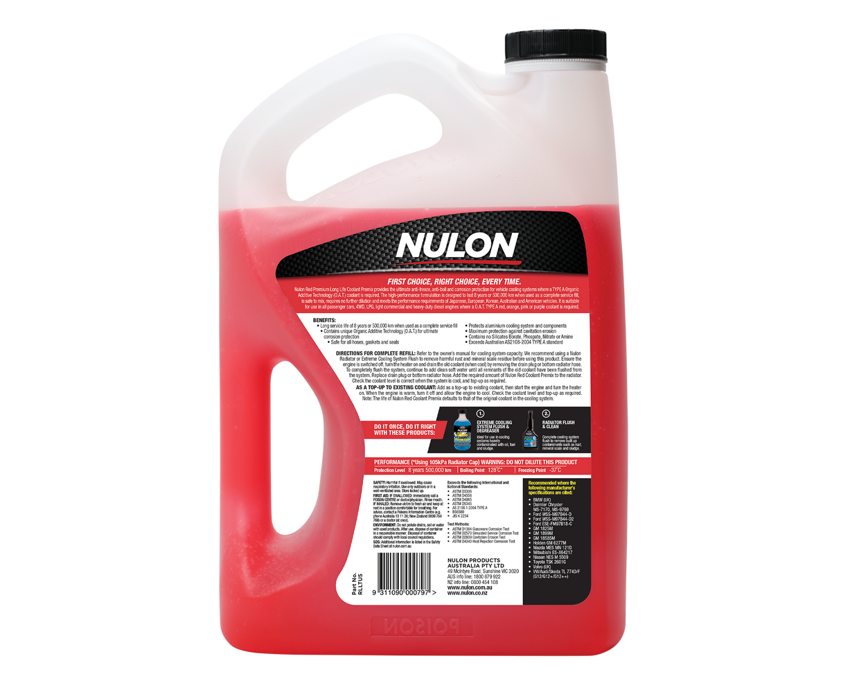 Red Premium Long Life Coolant Premix - Nulon