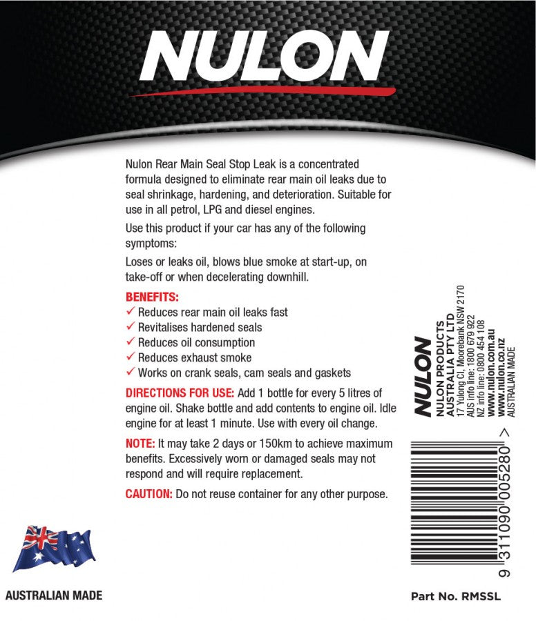 Pro-Strength Rear Main Seal Stop Leak 500mL - Nulon