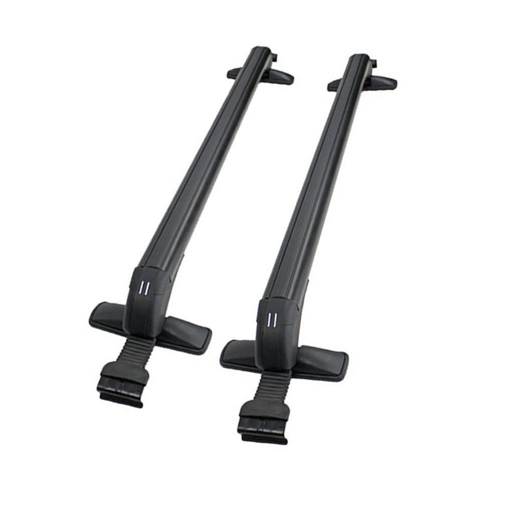 One Pair Roof Rack Cross Bars Suv Sedan Luggage Carrier Rain Grooves Black RRCB-006 - Machter
