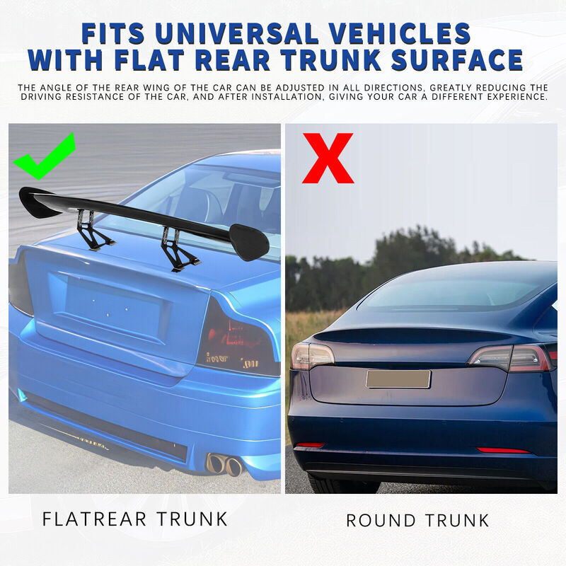Adjustable 46" GT Style Rear Trunk Racing Spoiler Fit For Mitsubishi Lancer 2002-2017 RRV-MB002 - Machter