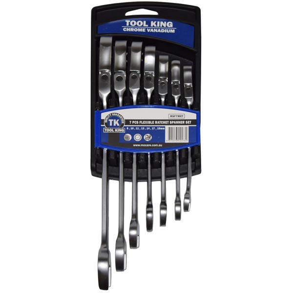Flexible Ratchet Spanner Set 7 Piece Metric - Tool King
