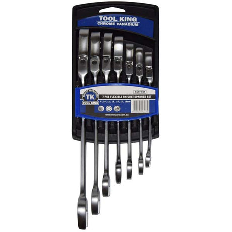 Flexible Ratchet Spanner Set 7 Piece Metric - Tool King