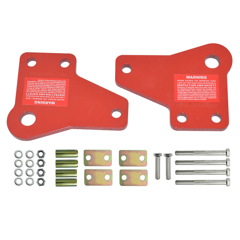 2PCS Front Recovery Heavy Duty Tow Point Kit 3250 KG Hitch Fit For Toyota Hilux KUN26 2005-2015 N70 RED RTP-TA001 - Machter
