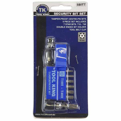 Security Star Bits Set 7 Piece With Plastic Holder - Tool King | Universal Auto Spares